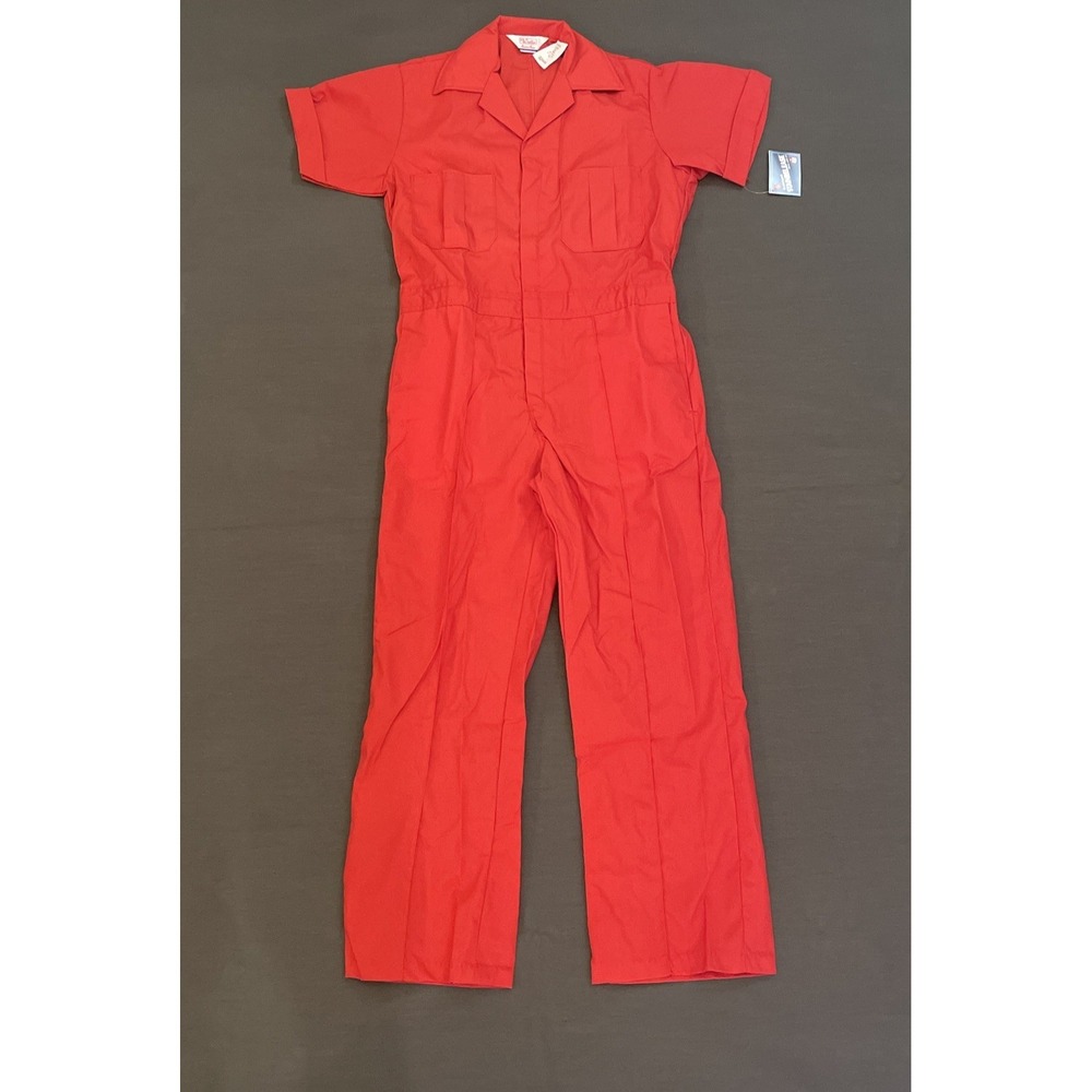 Walls Coveralls 38 Short Red Work Wear Short Sleeve Made In USA Vintage NEW